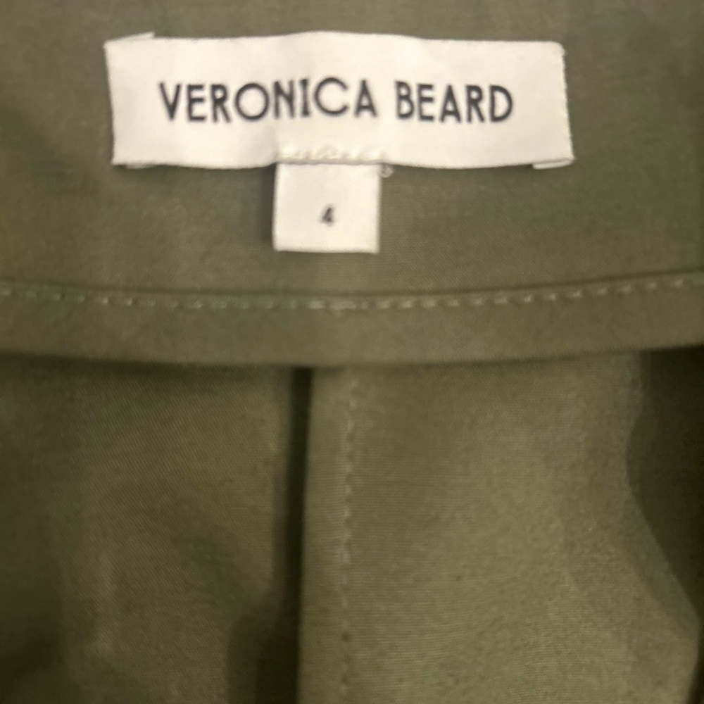 Veronica Beard Dallas Zip-Front Cargo Midi Skirt – Stone/Army Green, Size 4 - Picture 5 of 5